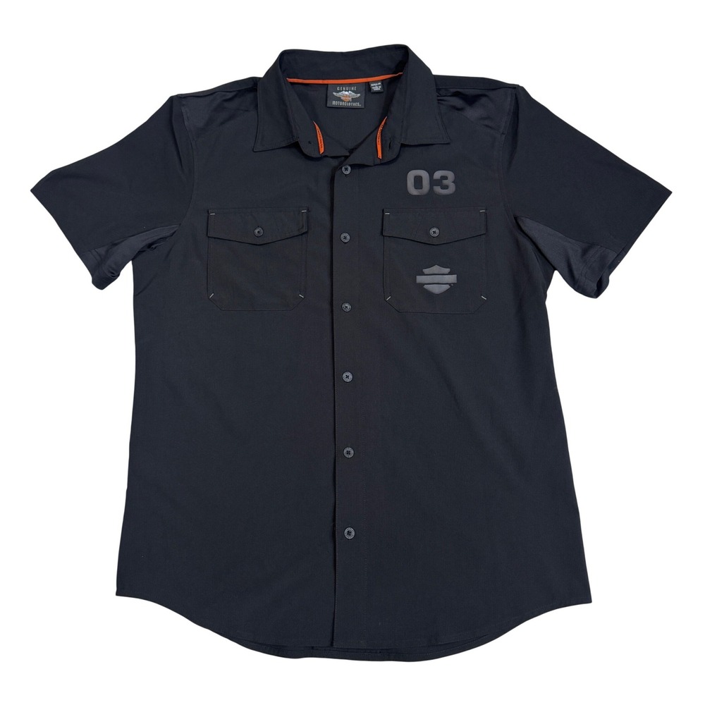 Harley-Davidson Mens Performance Shirt Black Short Sleeve Large